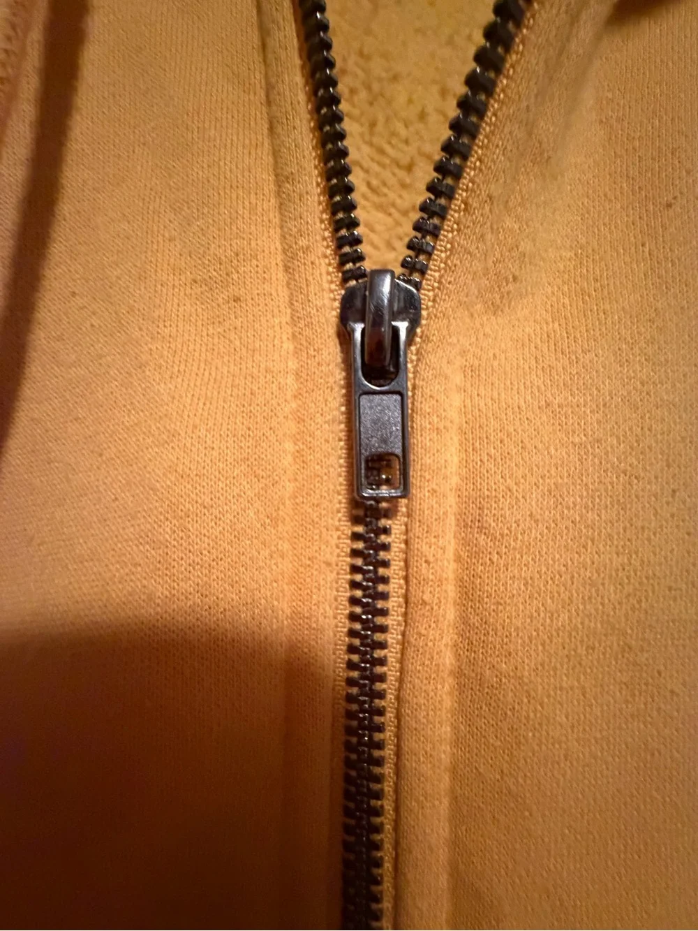 True Religion Mustard Zip Front Hoodie with Logo